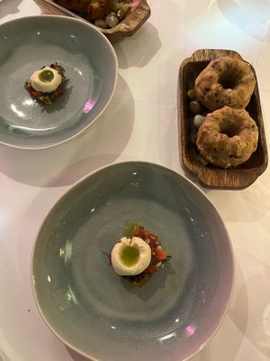 Brioche with tomato dish - summer 22   at Gauthier Soho in London