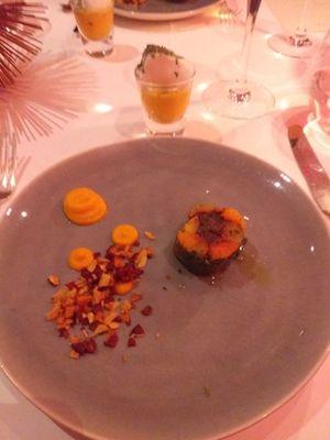 Carrot course including carrot cappuccino at Gauthier Soho in London