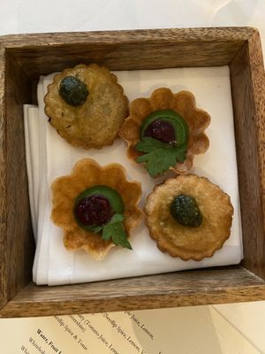 Nettle pastry starters   at Gauthier Soho in London