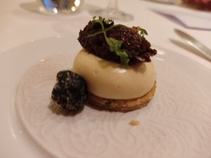 Olive cheesecake at Gauthier Soho in London