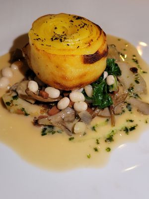 Potato Rose
Girolle & Swiss Chard, Jus de Roti Vegetal at Gauthier Soho in London