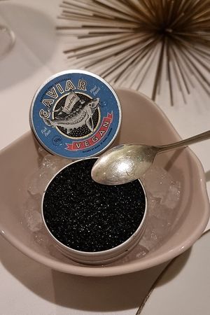 Vegan caviar at Gauthier Soho in London