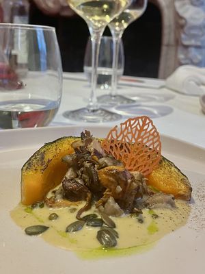 Course 2 - Soft Braised Tiger Squash   at Gauthier Soho in London