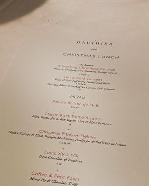 Menu  at Gauthier Soho in London