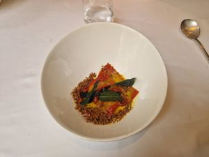 Outstanding ravioli sage dish at Gauthier Soho in London