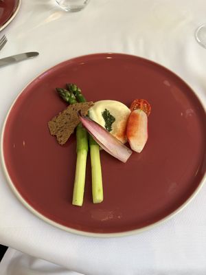Thick Green Asparaguss  at Gauthier Soho in London