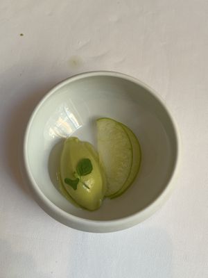 Smooth Pea Sorbet  at Gauthier Soho in London