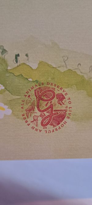 Animal stamp on the menu at Gauthier Soho in London