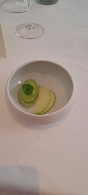 Smooth Pea Sorbet at Gauthier Soho in London