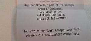 VEGAN FOR THE ANIMALS 🥰 at Gauthier Soho in London