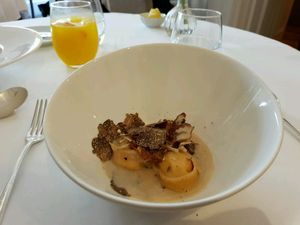 starter - truffle tortelini at Gauthier Soho in London