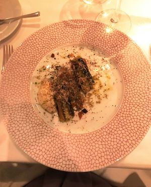 Leek with truffles at Gauthier Soho in London