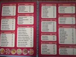 Menu at Rathore Restaurant in Udaipur