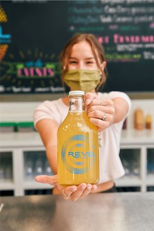 Cheers at Revel - Kombucha Bar in Ojai