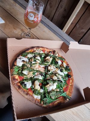 Artichoke and pesto pizza at Black Isle Bar and Rooms in Inverness
