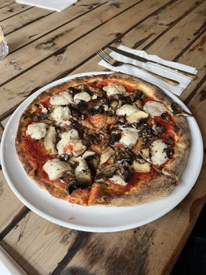 Mushroom pizza  at Black Isle Bar and Rooms in Inverness