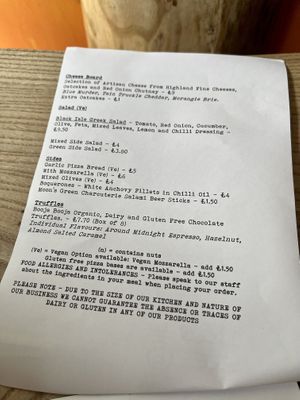 Menú   at Black Isle Bar and Rooms in Inverness