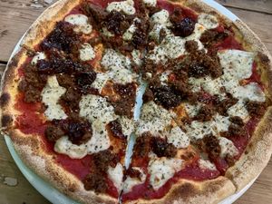 Vegan haggis pizza (special)   at Black Isle Bar and Rooms in Inverness