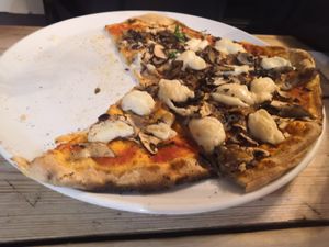 Vegan mushroom pizza at Black Isle Bar and Rooms in Inverness