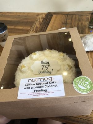 Lemon coconut cake! Yum! at Nutmeg Cafe in Tuckahoe