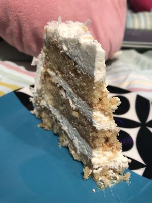 Delicious 😋 coconut lemon cake! at Nutmeg Cafe in Tuckahoe