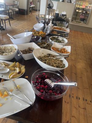 Mostly vegan buffet  at The Settlement Center Restaurant in Borgarnes