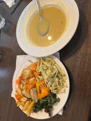 Soup and entrees  at The Settlement Center Restaurant in Borgarnes
