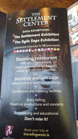 This says it all. at The Settlement Center Restaurant in Borgarnes