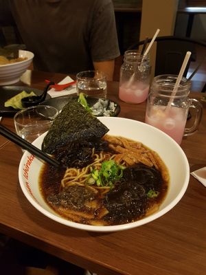 Vegan Ramen and Lychee drink at Ramen Ichiraku in Perth