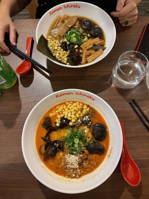 Vegan truffle ramen and vegan tan tan ramen at Ramen Ichiraku in Perth