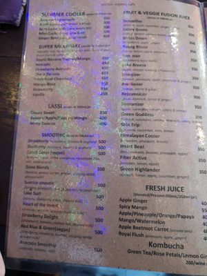 Menu Page 2 at am/pm organic cafe in Pokhara