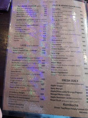 Menu Page 2 at am/pm organic cafe in Pokhara