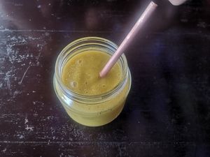 Spicy Mango Juice at am/pm organic cafe in Pokhara