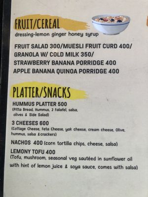 Menu  at am/pm organic cafe in Pokhara