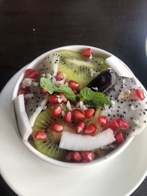 Smoothie bowl   at am/pm organic cafe in Pokhara