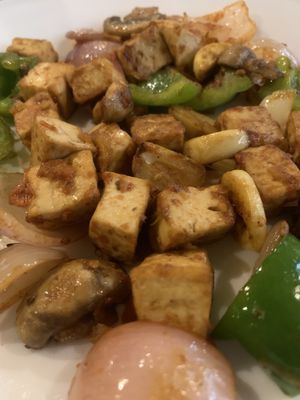 Lemony tofu at am/pm organic cafe in Pokhara