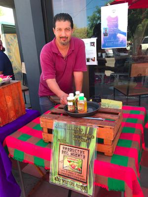 Vegan pesto  at Mercado Organico in La Paz