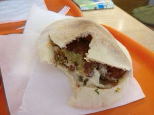 Hummus & Falafel Pita at Hummus Bar in Belgrade