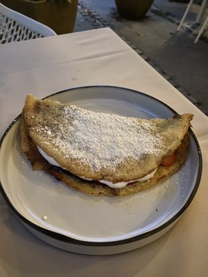 Japanese pancake. YUM at Gaudi&Naan in Ljubljana