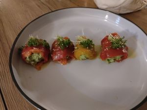Stuffed peppers at Gaudi&Naan in Ljubljana