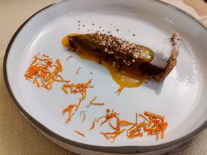 Chocolate tart at Gaudi&Naan in Ljubljana