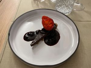 Chocolate tart  at Gaudi&Naan in Ljubljana