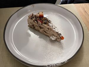 Fruit & chocolate cake  at Gaudi&Naan in Ljubljana