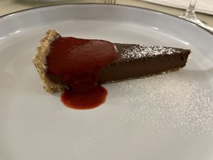 Chocolate tart  at Gaudi&Naan in Ljubljana