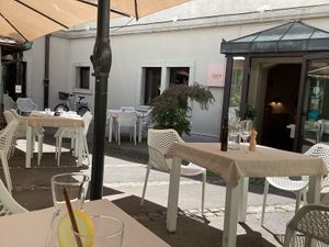 Outside seating  at Gaudi&Naan in Ljubljana