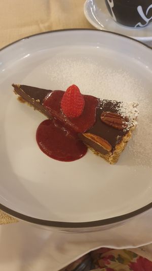 Chocolate tart €5 at Gaudi&Naan in Ljubljana