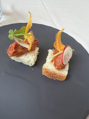 Bread and sun dried tomatoes   at Gaudi&Naan in Ljubljana