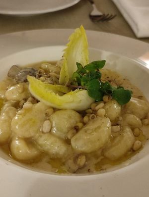 Mushroom gnocci at Gaudi&Naan in Ljubljana