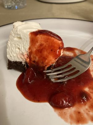 Cake with strawberry.   at Gaudi&Naan in Ljubljana