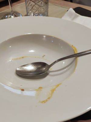 Empty soup plate! Cleaned with bread 😌🍞 at Gaudi&Naan in Ljubljana